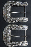 Hilason Western Crystal Bling Silver Belt Buckle (1.5 Inch Opening)