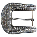 Hilason Western Crystal Bling Silver Belt Buckle (1.5 Inch Opening) - Uhorse