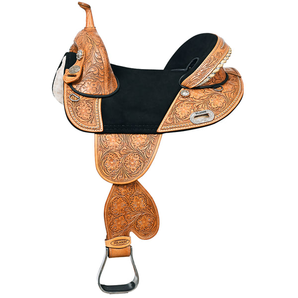 Hilason Western Horse Treeless Trail Barrel American Leather Saddle - Uhorse