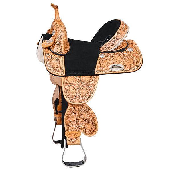 Child Treeless Horse Saddle Western American Leather Barrel Hilason - Uhorse