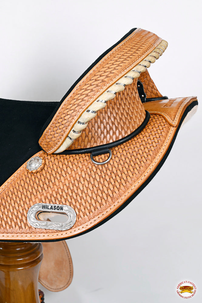 HILASON Western Horse Treeless Trail Barrel Saddle American Leather | for Horses