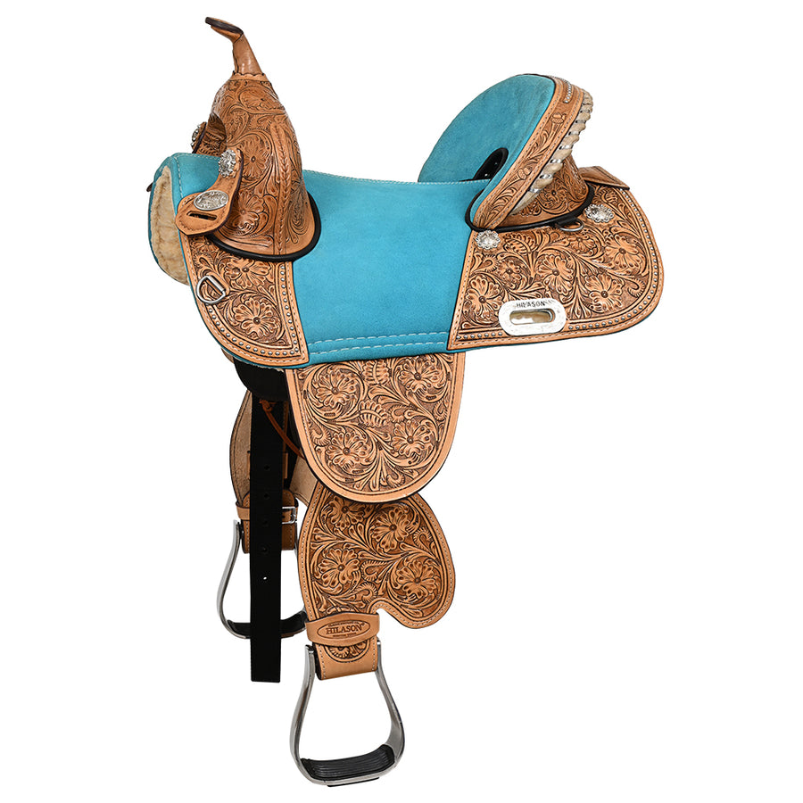 Hilason Western Horse Saddle Treeless Trail Barrel Leather - Uhorse