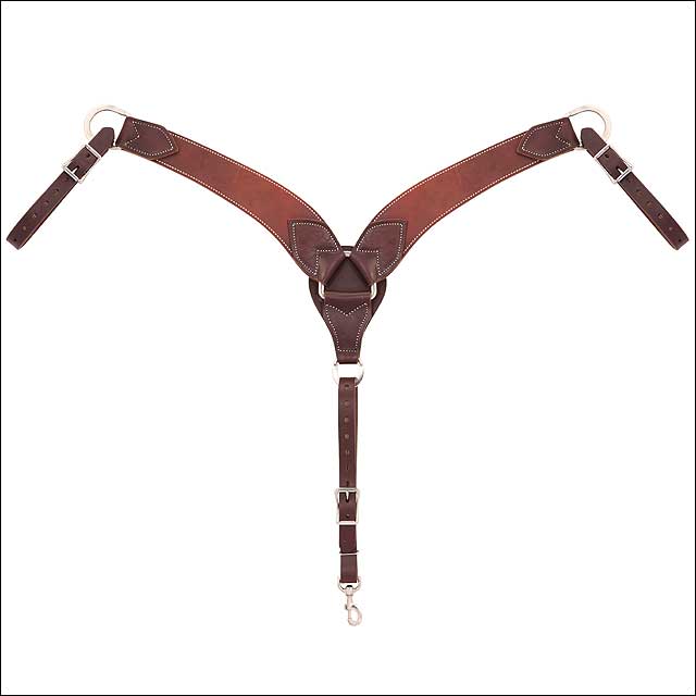 Working Cowboy Roper Horse Harness Leather Breast Collar Chestnut - Uhorse