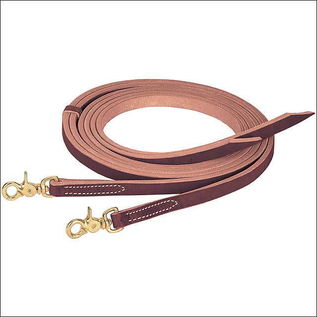 5/8" X 7' Pro Tack Quick Change Horse Split Reins Sunset Brass Snap - Uhorse