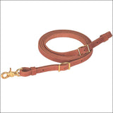 1/2" X 7' Weaver Harness Leather Flat Horse Single Ply Roper Reins Oak Russet