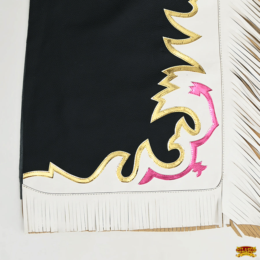 HILASON Bull Riding Genuine Leather Rodeo Western Chaps | for Men and Women Unisex