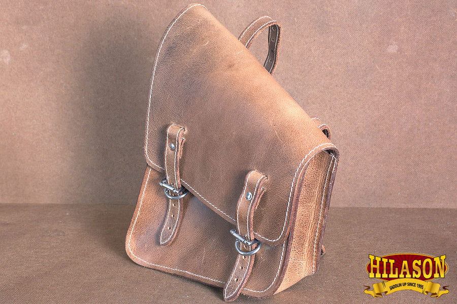 HILASON Vintage Rustic Leather Bag For Right Side (Softail & Rigid Frames)