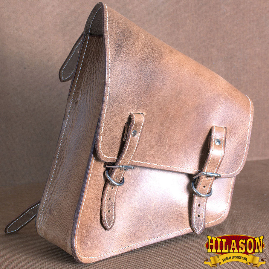 HILASON Vintage Rustic Leather Bag For Right Side (Softail & Rigid Frames)