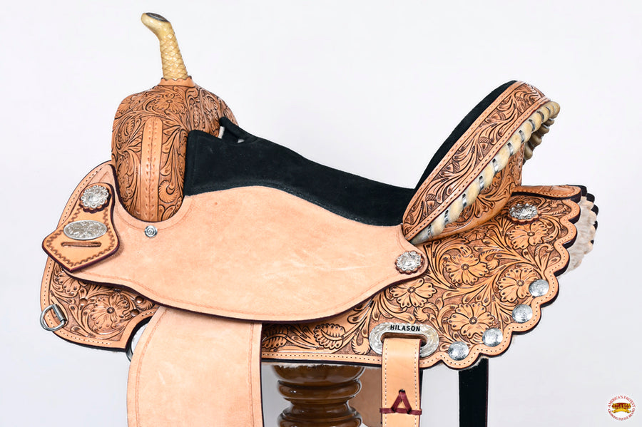 HILASON Flex Tree Western Horse Saddle American Leather Trail Barrel | for Horses