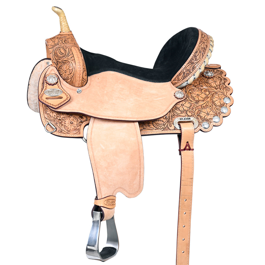 16 In Flex Tree Western Horse Saddle American Leather Trail Barrel - Uhorse