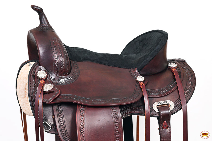 HILASON Western Horse Saddle American Leather Flex Tree Trail & Pleasure Chocolate Brown | for Horses