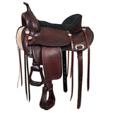16 In HILASON Western Horse Saddle American Leather Flex Tree Trail and Pleasure Chocolate Brown - Uhorse