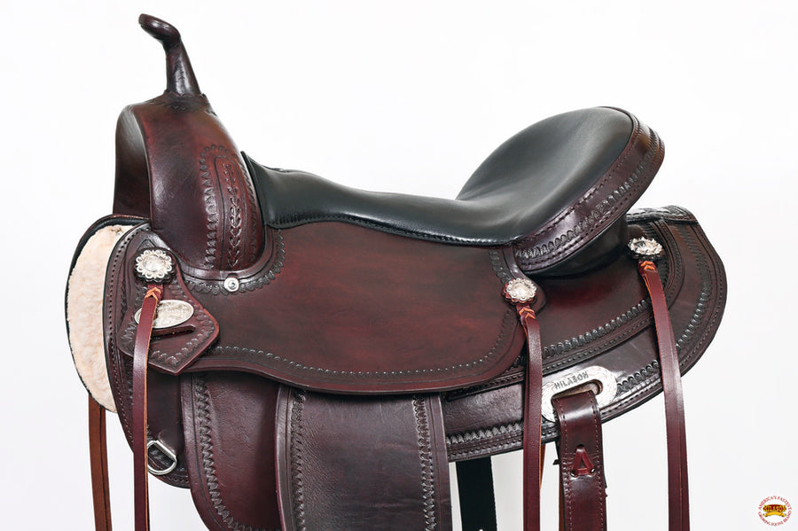 HILASON Western Horse Saddle American Leather Flex Tree Trail & Pleasure Chocolate Brown | for Horses