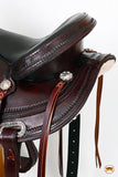 HILASON Western Horse Saddle American Leather Flex Tree Trail & Pleasure Chocolate Brown