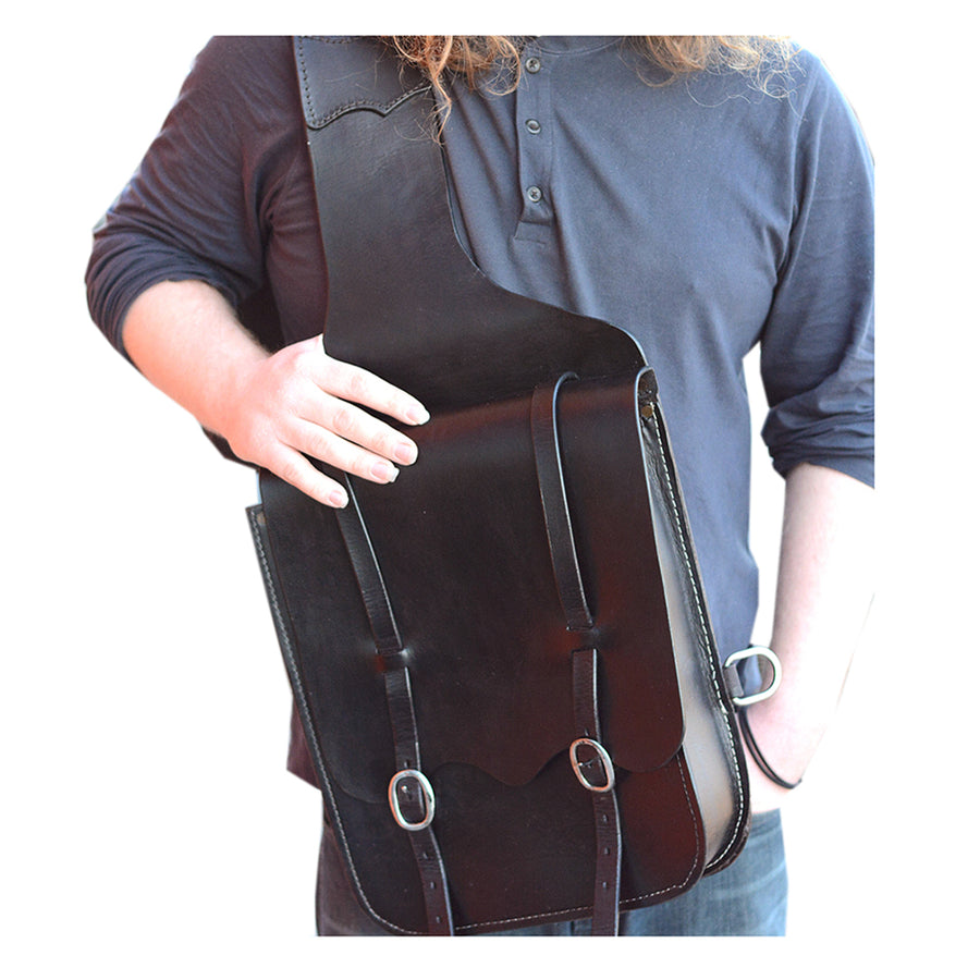 HILASON Soft Leather H. Saddle Bag Black & Brown | Equestrian W. by Hilason – Cowboy and equestrian accessories