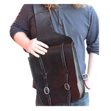 Hilason W. Heavy Duty Leather Cowboy Trail Ride H. Bag Dark Brown – by Hilason – Cowboy and equestrian accessories