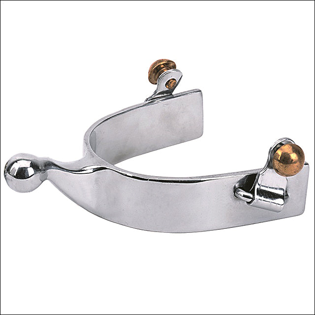 men's 21St Century Horse Riding Steel Spurs with 1" Shank Band Knob End - Uhorse