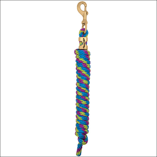 5/8" X 8' Polypropylene Soft Lead Rope with Solid Brass 225 Snap Lime Blue - Uhorse