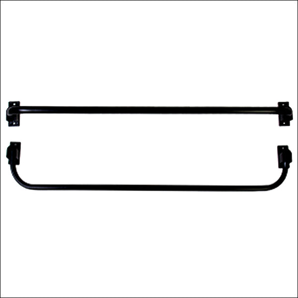 Black metal tie rail with curved bottom bar - Uhorse