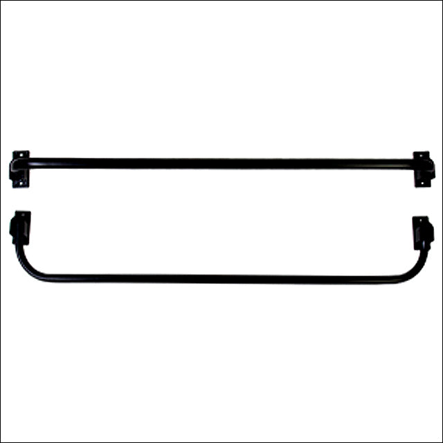 Black metal tie rail with curved bottom bar - Uhorse