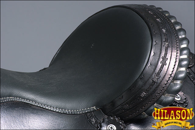 HILASON Western Horse Saddle American Leather Ranch Roping Trail Black | Hand Tooled Wade & For Horses