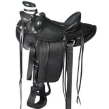 15 In W. H. Saddle American Leather Wade Ranch Roping Black Hilason – by Hilason – Cowboy and equestrian accessories