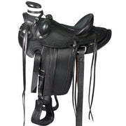 HILASON Western Horse Saddle American Leather Wade Ranch Roping Black | Hand Tooled & For Horses