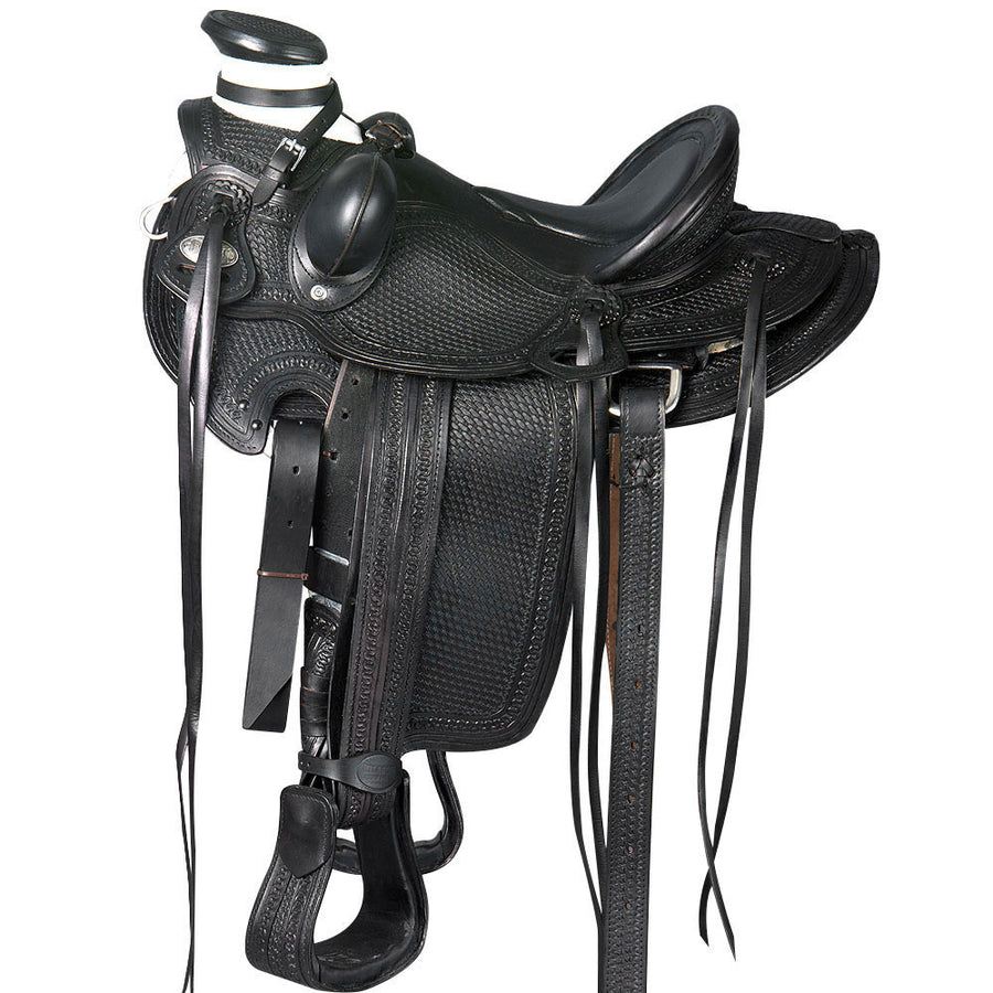15 In Western Horse Saddle American Leather Wade Ranch Roping Black Hilason - Uhorse