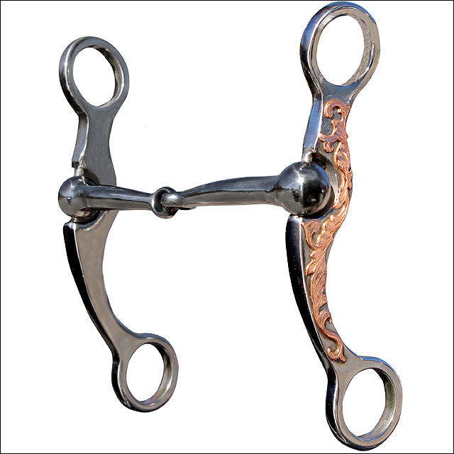 6 In Snaffle Professional Choice Copper Floral Horse Mouth Bit - Uhorse