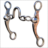 6" Professional Choice Stockman Port Chain Copper Floral Horse Mouth Bit