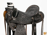 HILASON Western Horse Wade Saddle American Leather Ranch Roping Antique Black | Hand Tooled & For Horses