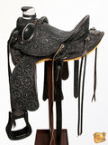 HILASON Western Horse Wade Saddle American Leather Ranch Roping Antique Black | Hand Tooled & For Horses