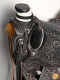 HILASON Western Horse Wade Saddle American Leather Ranch Roping Antique Black | Hand Tooled & For Horses