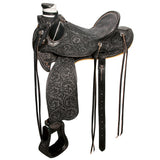 17 In Hilason Western Horse Wade Saddle American Leather Ranch Roping Antique Black - Uhorse