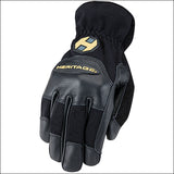 Heritage Trainer Horse Riding Stretchable Goatskin Leather Gloves Black