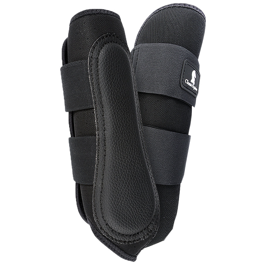 Black nylon horse leg boots with velcro straps - Uhorse