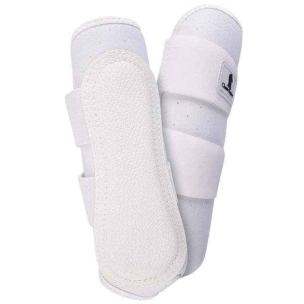 White nylon horse leg boots with fleece lining - Uhorse
