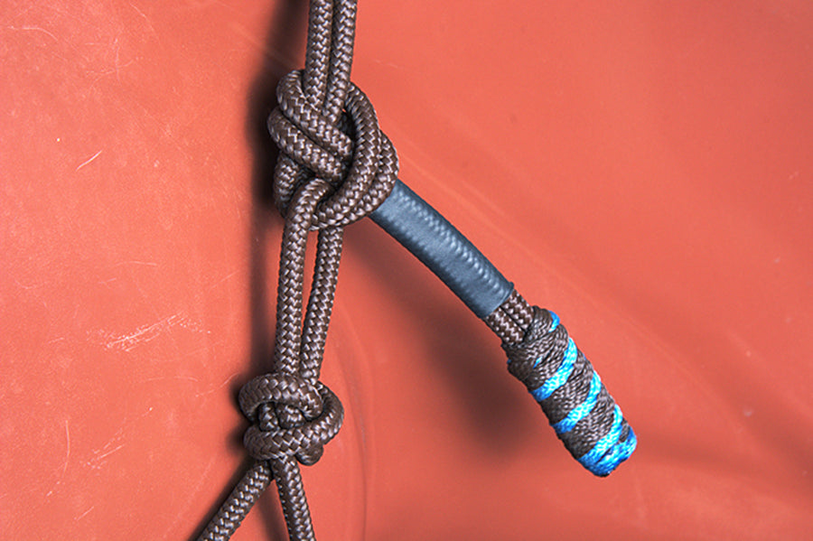 Classic Equine Premium Two Tone Polyster Nylon Durable Rope Halter Chocolate
