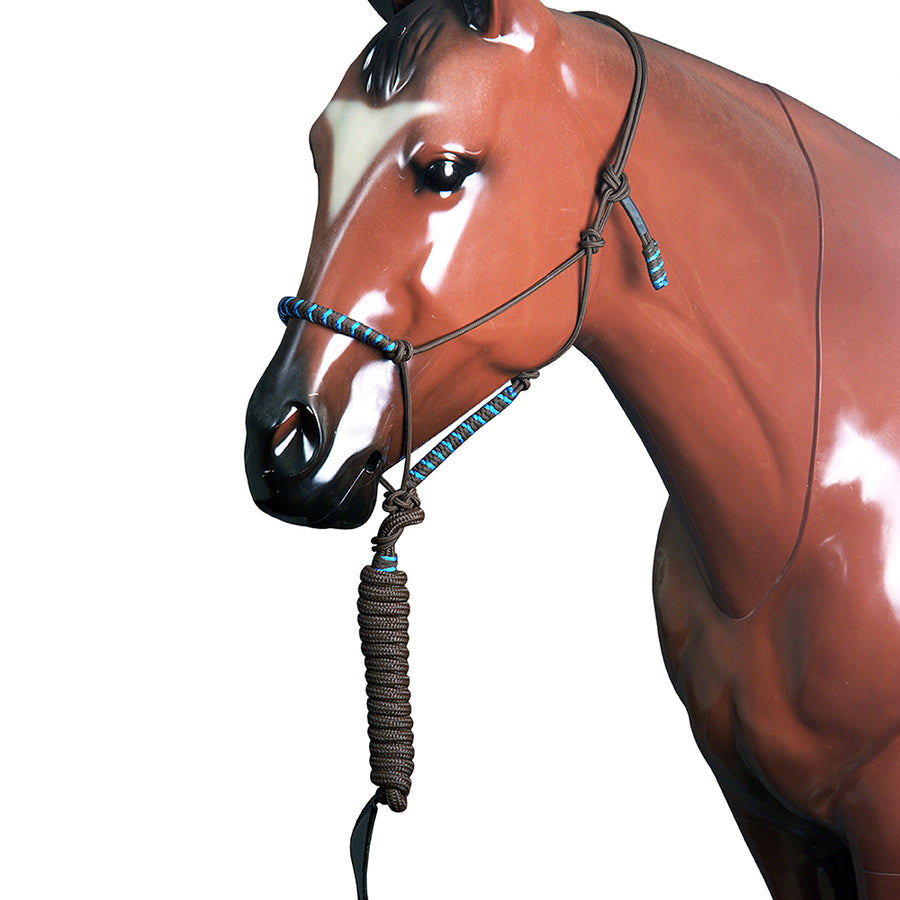 Classic Equine Premium Two Tone Polyster Nylon Durable Rope Halter by Hilason – Cowboy and equestrian accessories