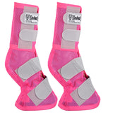 Pink nylon horse leg wraps with gray accents - Uhorse