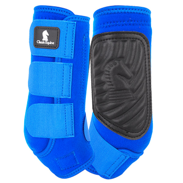 Blue nylon horse leg boots with black neoprene panels - Hilason
