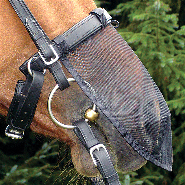 Medium Classic Equine Horse Quiet Ride Dust Protect Nose Net Cover Black