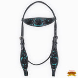 HILASON Western Horse Headstall Breast Collar Set Tack Genuine American Leather