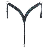 HILASON Western Horse Headstall Breast Collar Set Tack Genuine American Leather