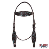 HILASON Western Horse Headstall Breast Collar Set Tack Genuine American Leather | For Horses Headstalls