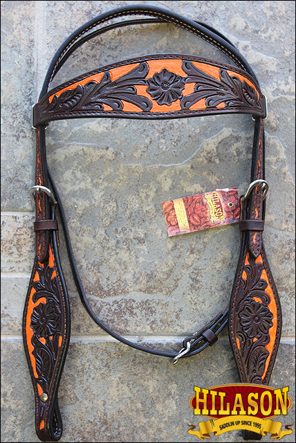 HILASON Western Horse Headstall Breast Collar Set Tack Genuine American Leather | For Horses Headstalls