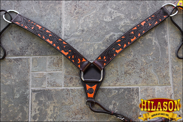 HILASON Western Horse Headstall Breast Collar Set Tack Genuine American Leather | For Horses Headstalls
