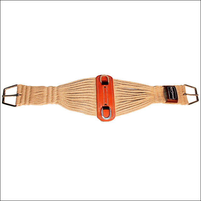 34" Reinsman H. 100% Mohair Roper Cinch Girth W/ Leather Center – by Hilason – Cowboy and equestrian accessories