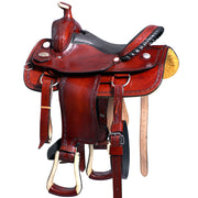 Western Horse Saddle American Leather Ranch Roping Trail Hilason Mahogany