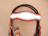 Hilason Western Horse Headstall & Breast Collar American Leather Tan